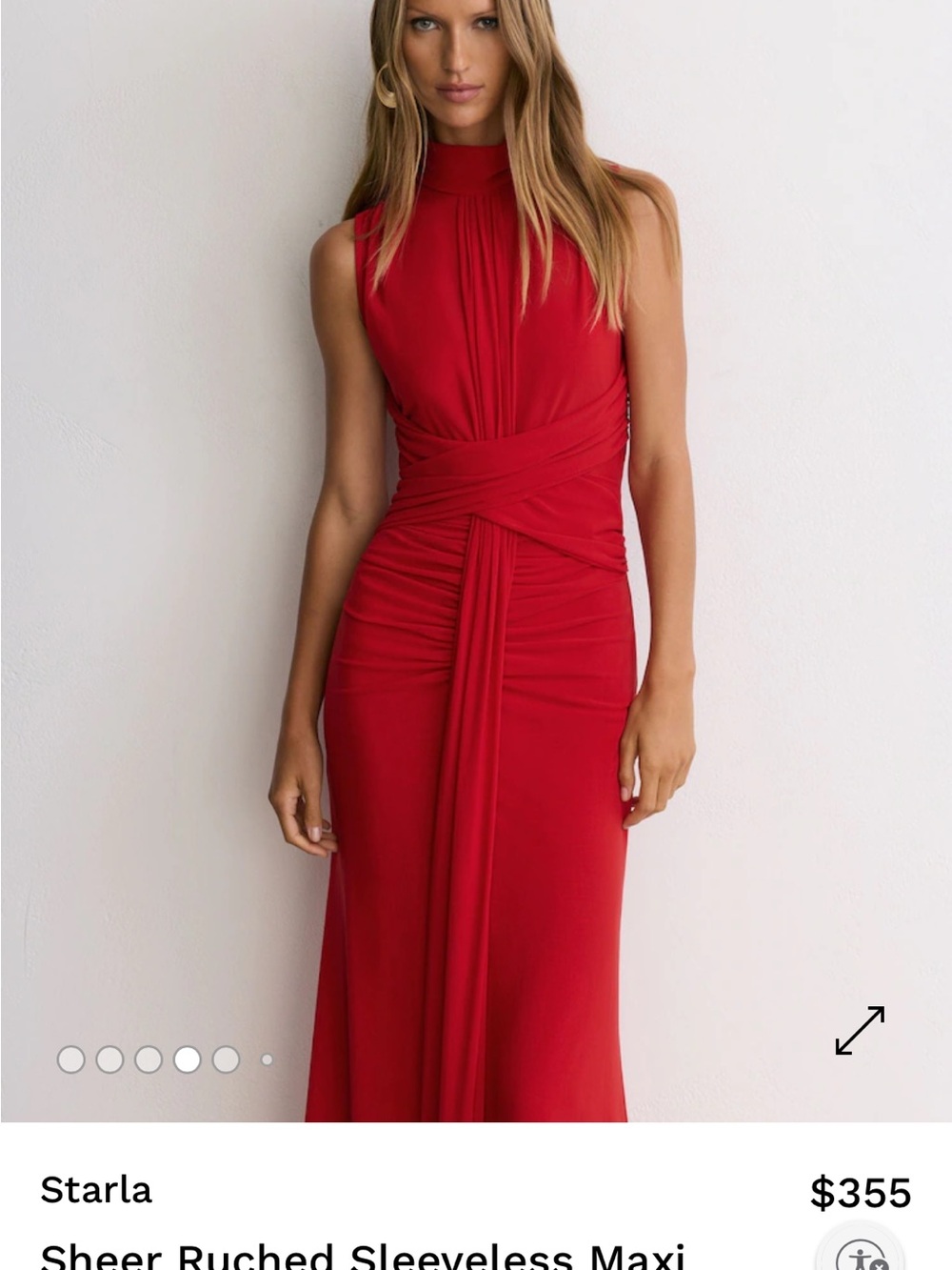 Reiss Mauve Sleeveless Draped Maxi Dress - Picture 5 of 7